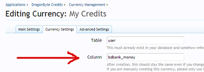 DragonByte Credits column field - xenForo