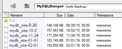 Database backups in MySQLDumper